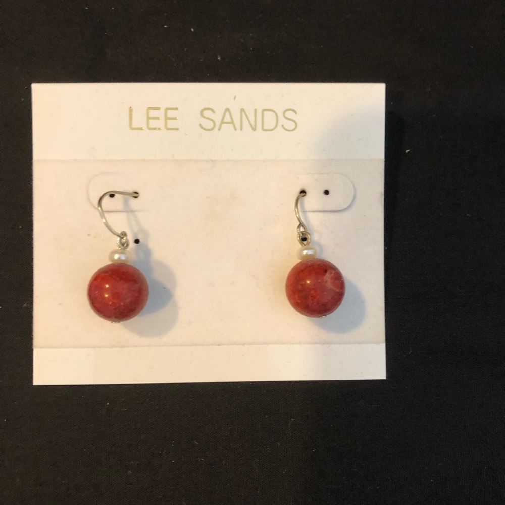 Red bead earrings